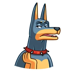 😡 ac1476f3 pies, kreskówka, zwierzę, doberman, naklejka, mem, zwierzę domowe telegram sticker
