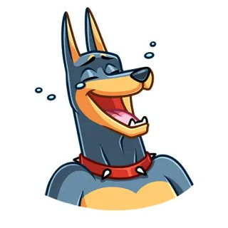 😀 d5b80341 pies, doberman, kreskówka, naklejka, zwierzę, zwierzak telegram sticker