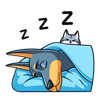 😴 daed5e03 pies, kot, śpiący, zz, zwierzę, zmęczony, kreskówka telegram sticker