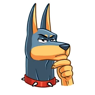🤔 fa2ca6cd pies, doberman, naklejka, emoji, zwierzę, kreskówka, obroża telegram sticker