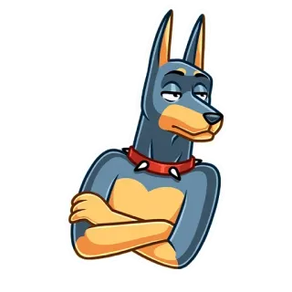 😤 011163b5 chien, doberman, attitude, dessin animé telegram sticker