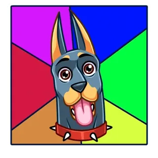 🤩 6fd2aa4e chien, dessin animé, animal de compagnie, animal, dobermann telegram sticker