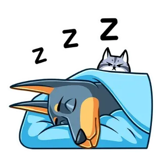 😴 de4ae3a1 ZZZ chien, chat, dodo, animaux, dessin animé, zzz telegram sticker