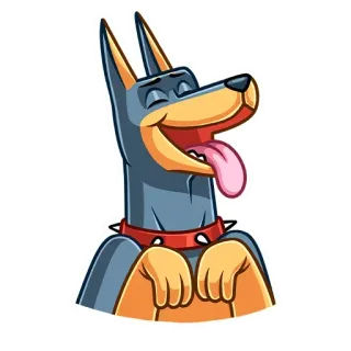 ☺️ df664b31 chien, joyeux, animal, animal de compagnie, dessin animé telegram sticker