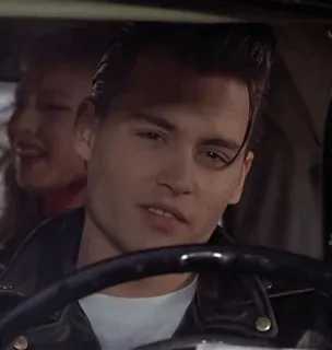 🎱 9bf57585 Johnny Depp, Cry-Baby, movie, actor, vintage, car telegram sticker
