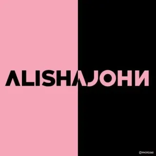 🌟 b590f627 ALISHAJOHNI 名前, ピンク, 黒, 分割, パーソナライズ, カスタム telegram sticker