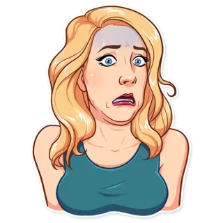 😨 9947b9de ผมบลอนด์, ผู้หญิง, กลัว, กังวล, วิตกกังวล, กระวนกระวาย telegram sticker