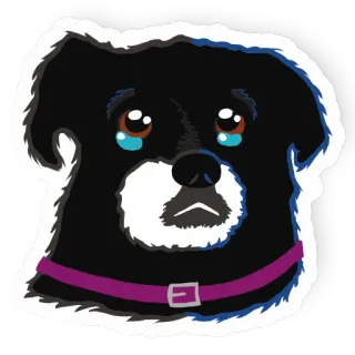 😢 7b4cb65d 狗, 伤心, 小狗, 眼泪, 宠物, 动物 telegram sticker