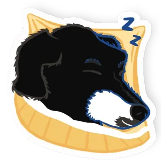 😴 ef5f94ac 狗, 睡觉, 枕头, 动物, 可爱, 卡通 telegram sticker
