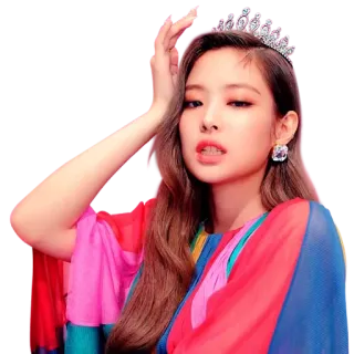 👑 3e265a47 Jennie Kim kpop, jennie, sängerin, krone, weiblich telegram sticker
