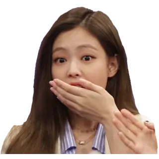 😱 b539ca4f Frau, Überraschung, Schock, Koreanisch, Frau, Gesicht, Hand telegram sticker