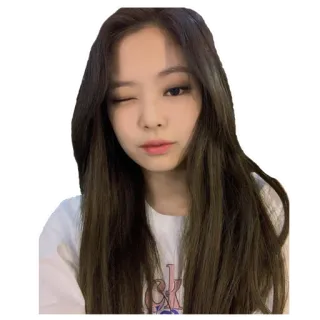 😉 c3ac492b Jennie kpop, sängerin, zwinkern, frau, brünett, promi telegram sticker