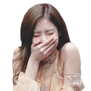 🙊 eaa3464f Frau, Person, lachen, Mund bedecken, Gesichtsausdruck telegram sticker