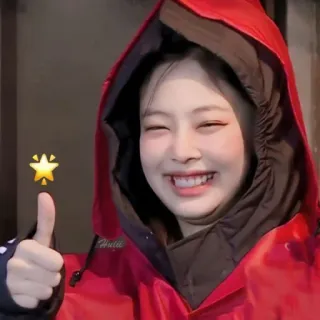 🕸 24fd807d donna, ritratto, sorridente, pollice in su, stella, felice telegram sticker