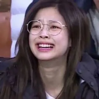 🥟 cd335765 donna, faccia, occhiali, piangere, meme, ritratto, espressione telegram sticker