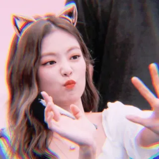 🎠 9af290c1 phụ nữ, tai, dễ thương, người, cô gái, hôn whatsapp sticker