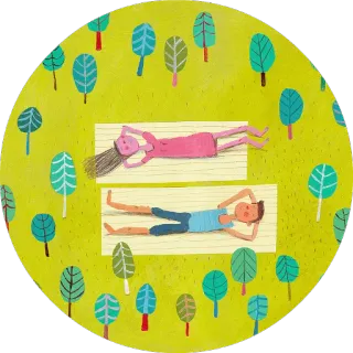 😍 0880e0b7 gente, pareja, relajación, parque, árboles whatsapp sticker