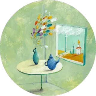 🌹 4615f965 flores, té, mesa, ventana, jarrón whatsapp sticker