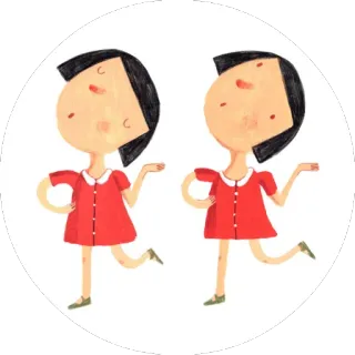 😊 820db0f9 chica, ilustración, dibujo, dibujo animado whatsapp sticker