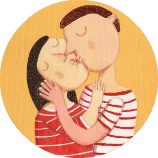 😘 d4ca388f amor, beso, pareja, abrazo whatsapp sticker