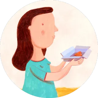 ❤ fa80ffae mujer, chica, regalo, caja, zanahoria whatsapp sticker