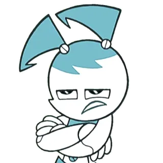 🤔 3b3f2e21 Jenny Wakeman My Life as a Teenage Robot Dibujo animado, Robot, Animación, Personaje, Enojado, Brazos cruzados telegram sticker