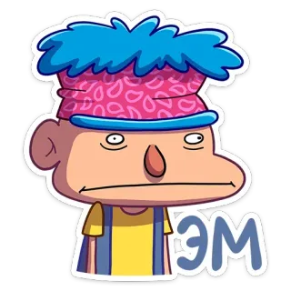 🤨 e8a37971 ЭМ cartoon, character, russian, text, sticker telegram sticker