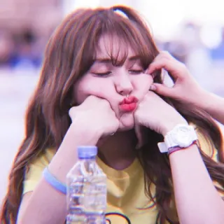 ☁️ c8c007b9 gadis, konyol, wajah, korea, imut, wanita, senang telegram sticker