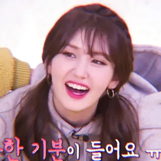 ☁️ fe7d2151 기분이 들어요 bahasa korea, bahasa, teks, kebahagiaan, kegembiraan telegram sticker