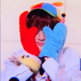 🌱 dab9475f osoba, kapelusz, rękawiczki, kolorowy telegram sticker