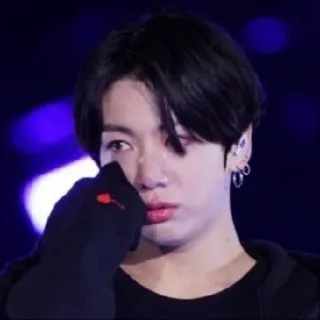 💀 d2f38250 Jungkook K-pop, BTS, crying, singer, idol telegram sticker