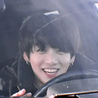 🐰 46c606ef 人, 驾驶, 汽车, 微笑, 韩流 telegram sticker