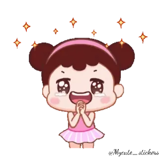 👧 8153ca38 Cartoon, Anime, Süß, Mädchen, Funkeln, Bittend, Kawaii telegram sticker