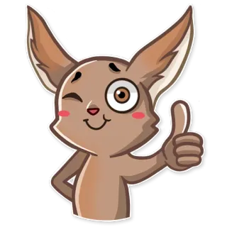 👍 cfbd03b0 สัตว์, สุนัขจิ้งจอก, ยกนิ้วโป้ง, น่ารัก, ขยิบตา, การ์ตูน, สติกเกอร์ telegram sticker