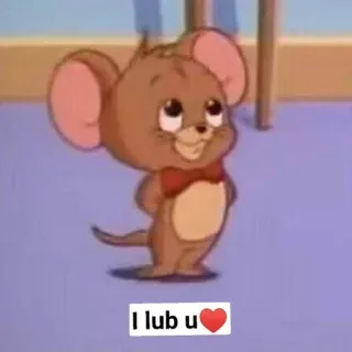 ❤️ 3f292220 Jerry Tom and Jerry I lub u kreskówka, miłość, słodkie, mysz, kocham cię, animacja telegram sticker