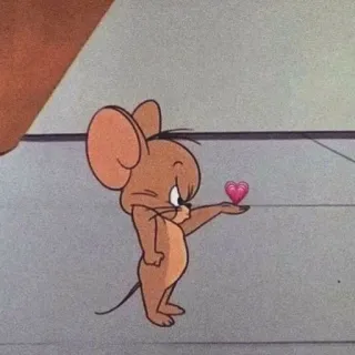 💕 407b5f74 Jerry Tom and Jerry kreskówka, mysz, miłość, serce, postać telegram sticker