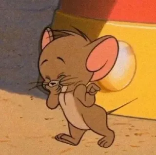 🤣 5c2afc89 Jerry Mouse Tom and Jerry Kreskówka, Mysz, Śmieszne, Urocze, Animowane telegram sticker