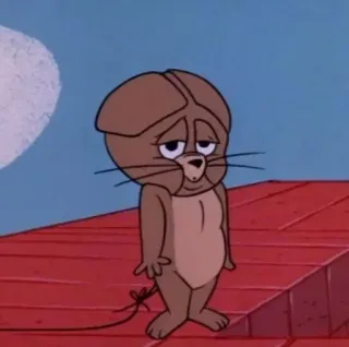 😜 68f270b1 Kreskówka, Mysz, Smutny, Animowany telegram sticker