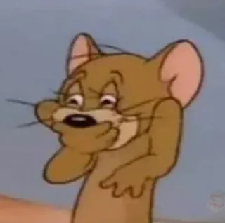 🤣 a6795dfb Jerry Mouse Tom and Jerry Kreskówka, Mysz, Śmieszne, Mem, Zszokowany, Zawstydzony telegram sticker