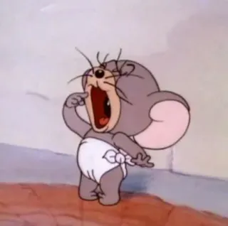 😚 edbc0942 kreskówka, mysz, dziecko, pielucha, krzyczący, wrzeszczeć telegram sticker