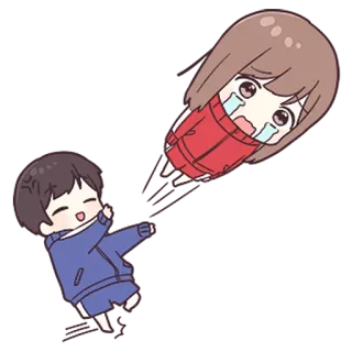💙 48cce8b5 动漫, 哭, 跳, 开心, 可爱, Q版, 伤心 telegram sticker