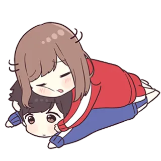 ❤️ 4bb3c66d Q版, 情侣, 卡通, 可爱, 爱, 关系 telegram sticker