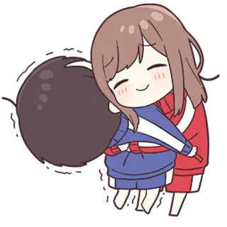❤️ 97104043 动漫, 拥抱, 可爱, 卡哇伊, 友谊, 卡通 telegram sticker
