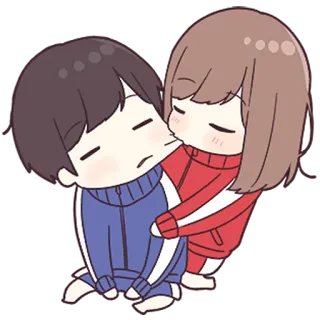 ❤️ b257bd93 动漫, 情侣, 拥抱, 卡通, 爱, 关系 telegram sticker