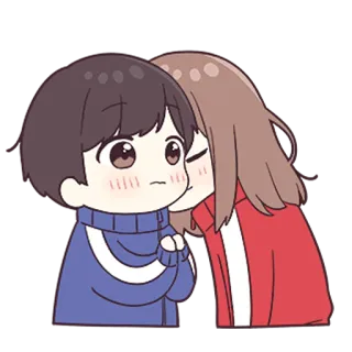 ❤️ f003c2c9 动漫, 卡通, 情侣, 爱, 可爱, 亲吻 telegram sticker