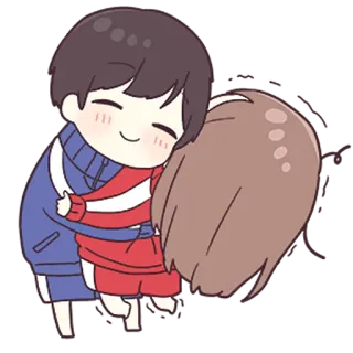 💙 f532d18f 卡通, 情侣, 拥抱, 爱, 可爱 telegram sticker