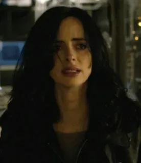 🥀 3d2d2d64 Jessica Jones Frau, Brünette, Traurig, Weinend, Marvel, TV Serie telegram sticker