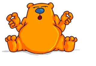 😁 87734588 urso, desenho animado, meditação, zen, yoga, animal, relaxar, feliz telegram sticker