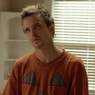 🖤 1638f0a6 Jesse Pinkman Breaking Bad meme, serie de tv, drogado, molesto, camisa naranja whatsapp sticker