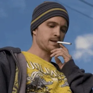 🖤 6353cfb6 Jesse Pinkman Breaking Bad fumar, serie tv, drogas, jesse, pinkman whatsapp sticker